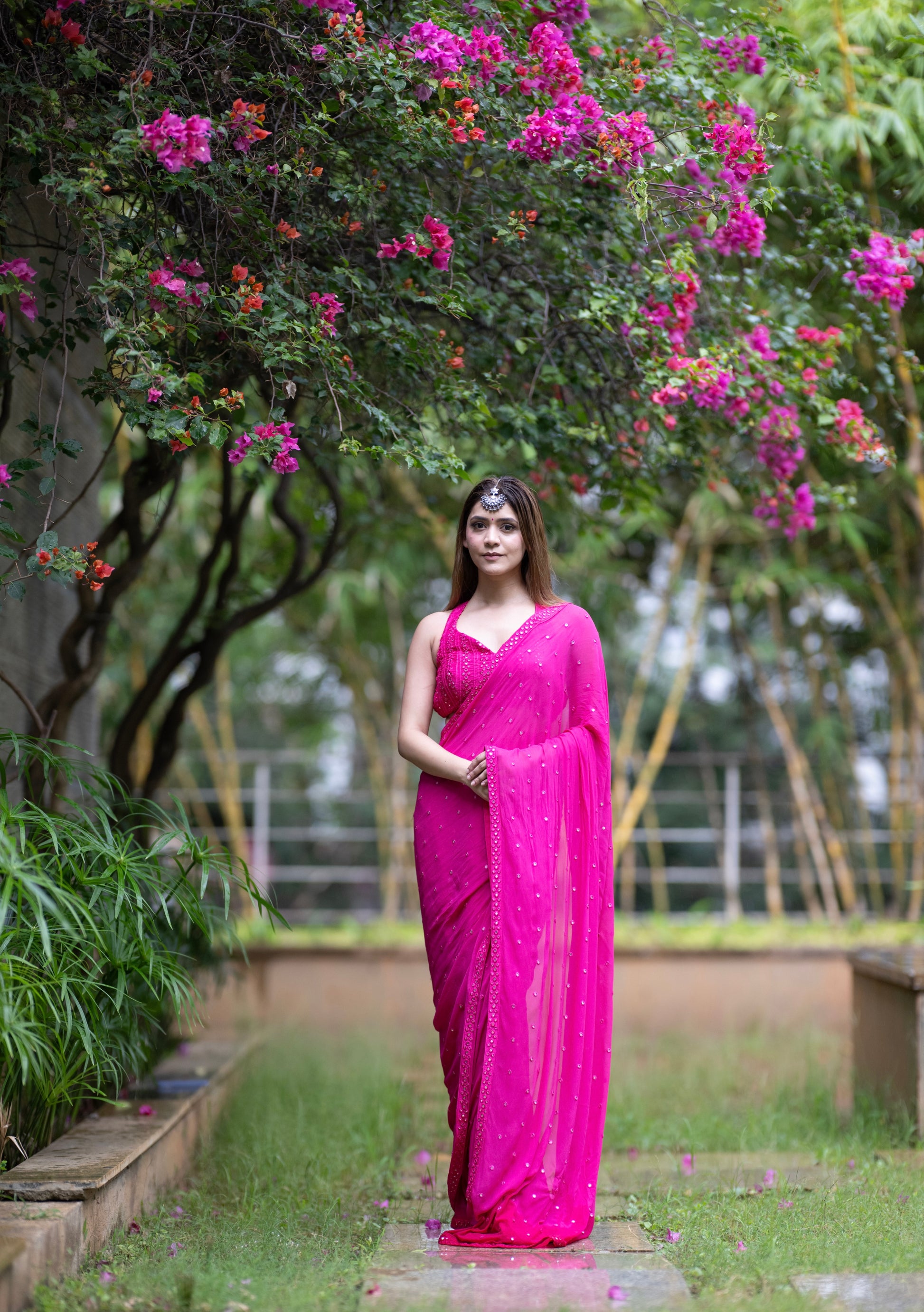 PHOOL Fuchsia Pink Saree Set - Limited Edition