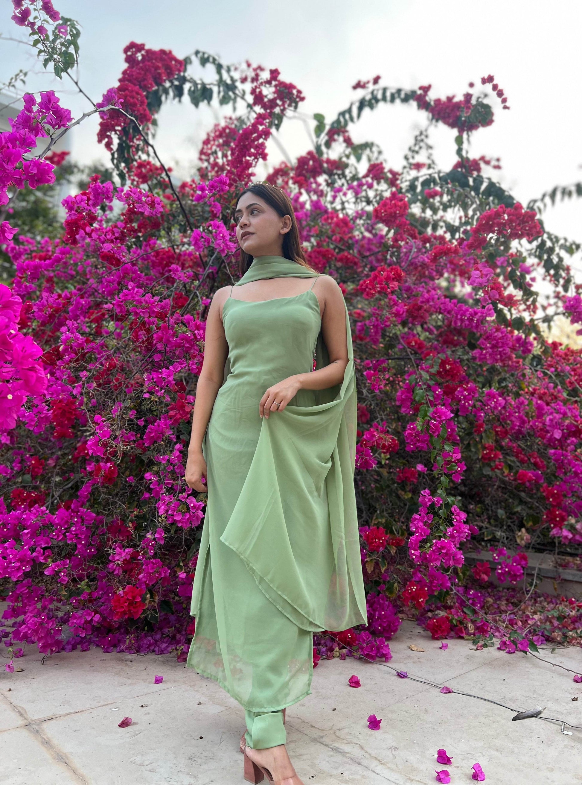 Anjali Suit Set - Pista Green - That Gal