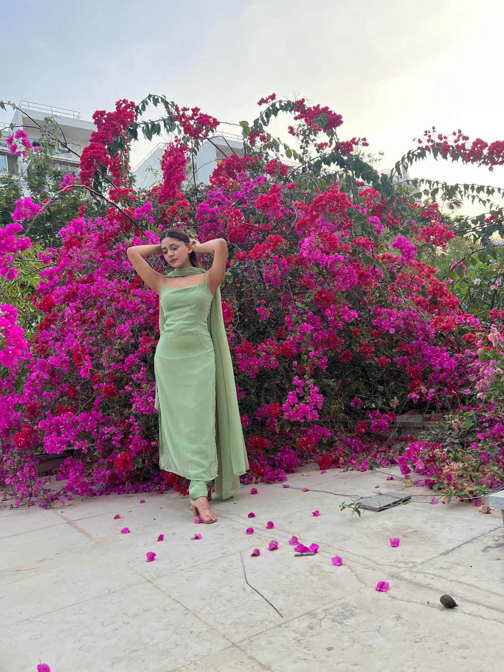Anjali Suit Set - Pista Green - That Gal