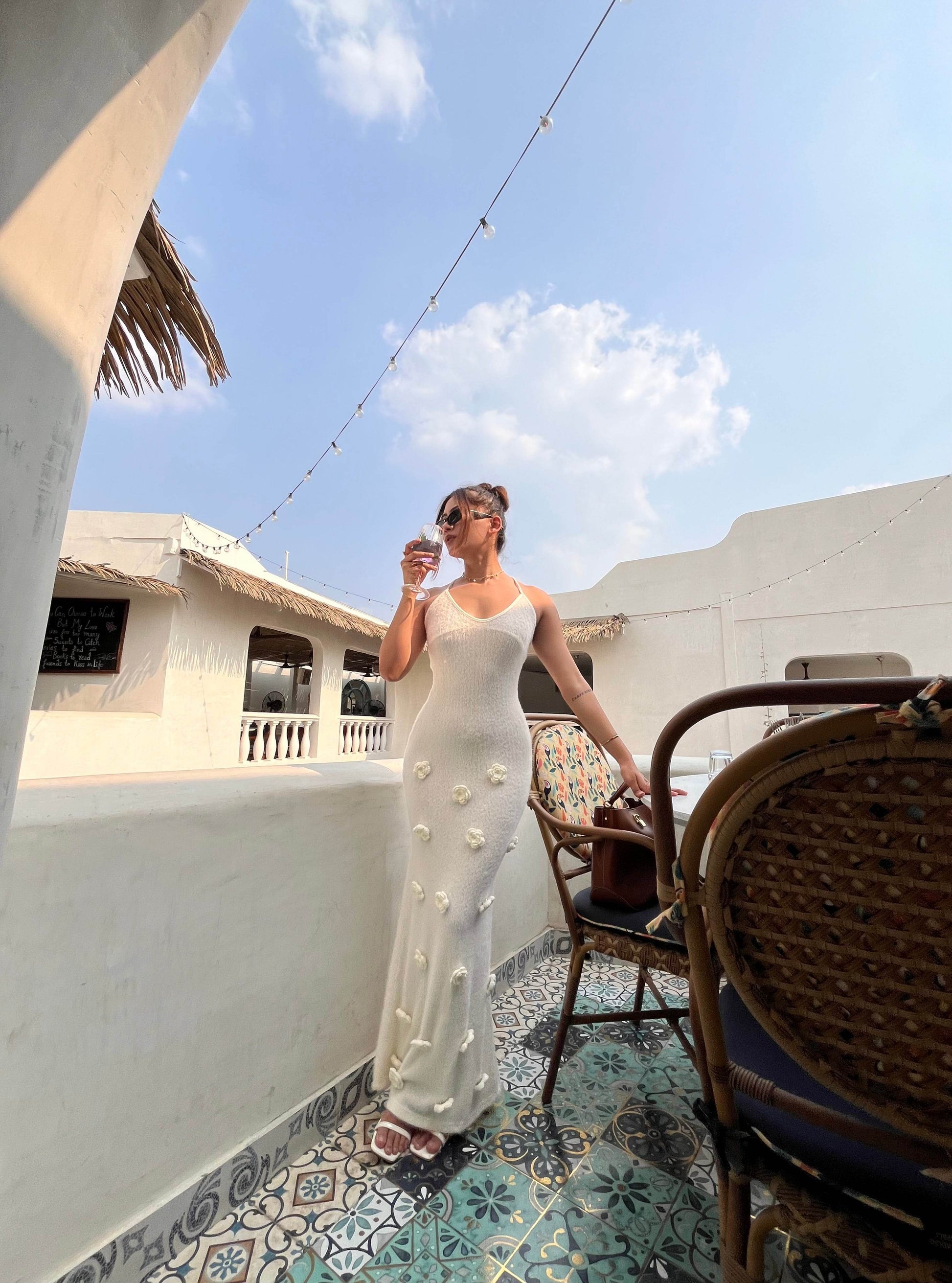 Amy 3-D Flower Knitted Dress - That Gal