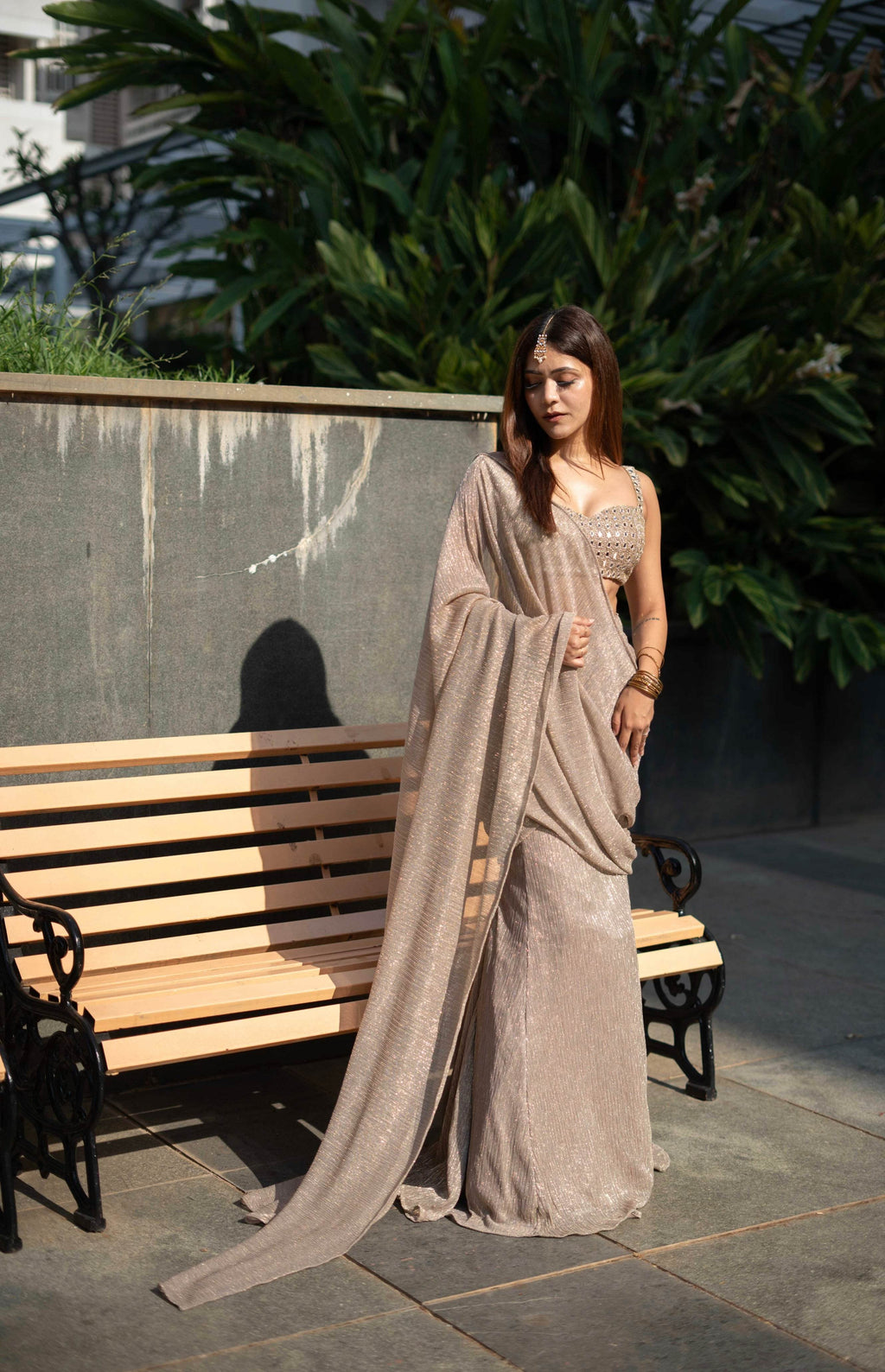 Aaina Hand-Embroidered Blouse & Saree - That Gal