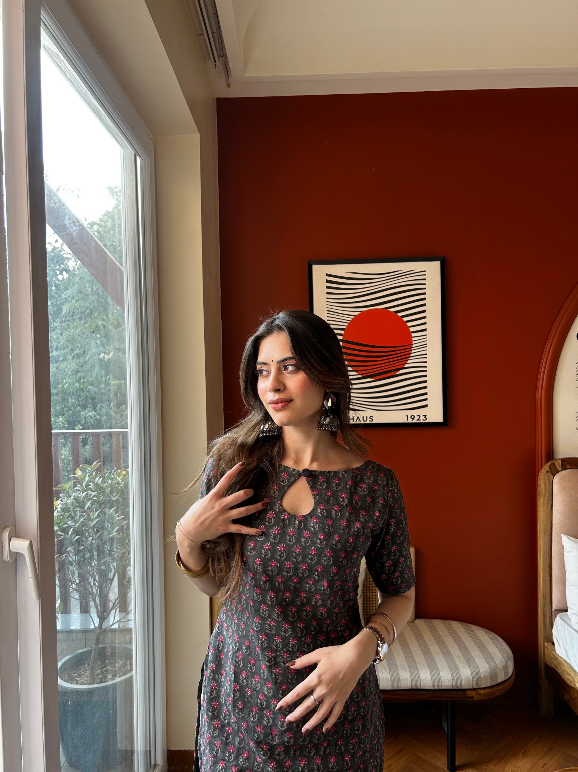 Ira Hand Block Printed Long Kurti