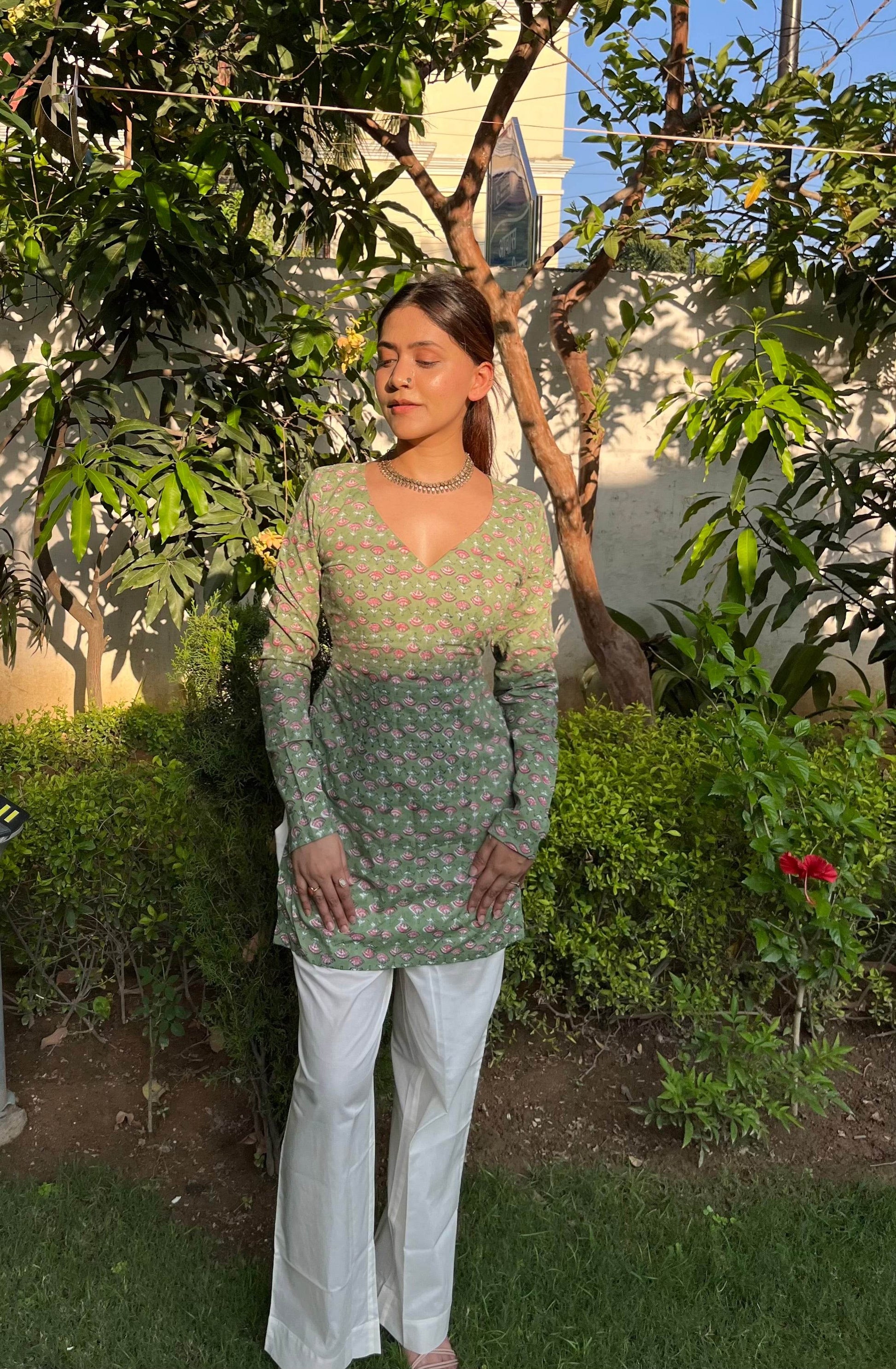 Dia Hand Block Printed Kurti - That Gal