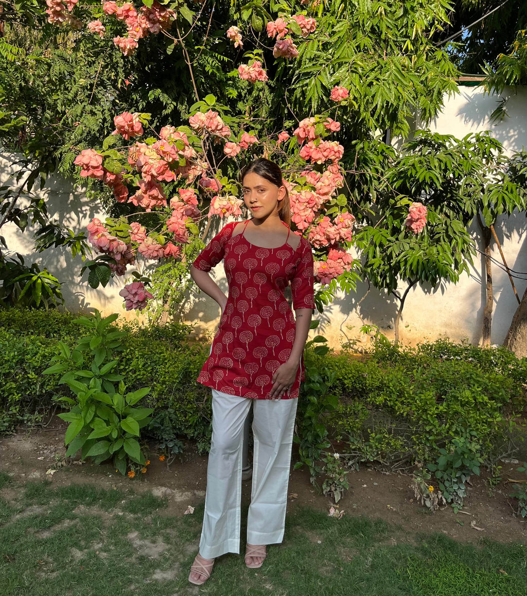 Miraya Rust Red Kurti - That Gal