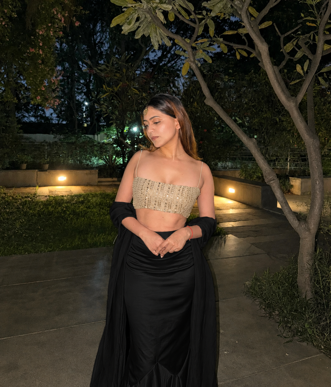 Norah 3-Piece Lehenga Set - Black