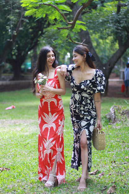 Nola - Red and White Maxi Dress