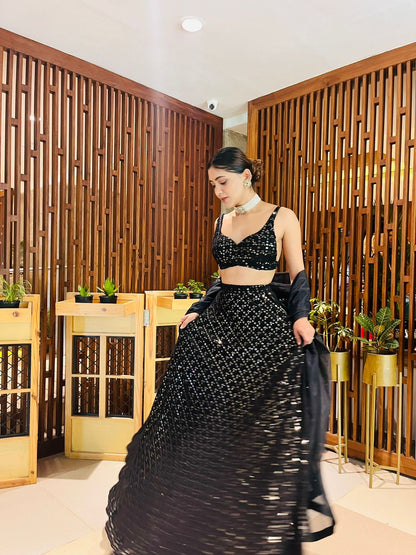 Rida - Black Lehenga Set