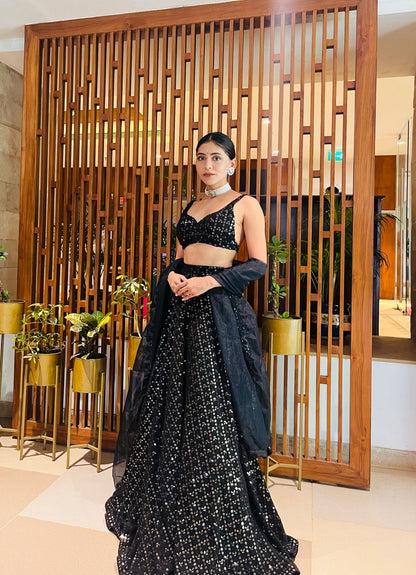 Rida - Black Lehenga Set