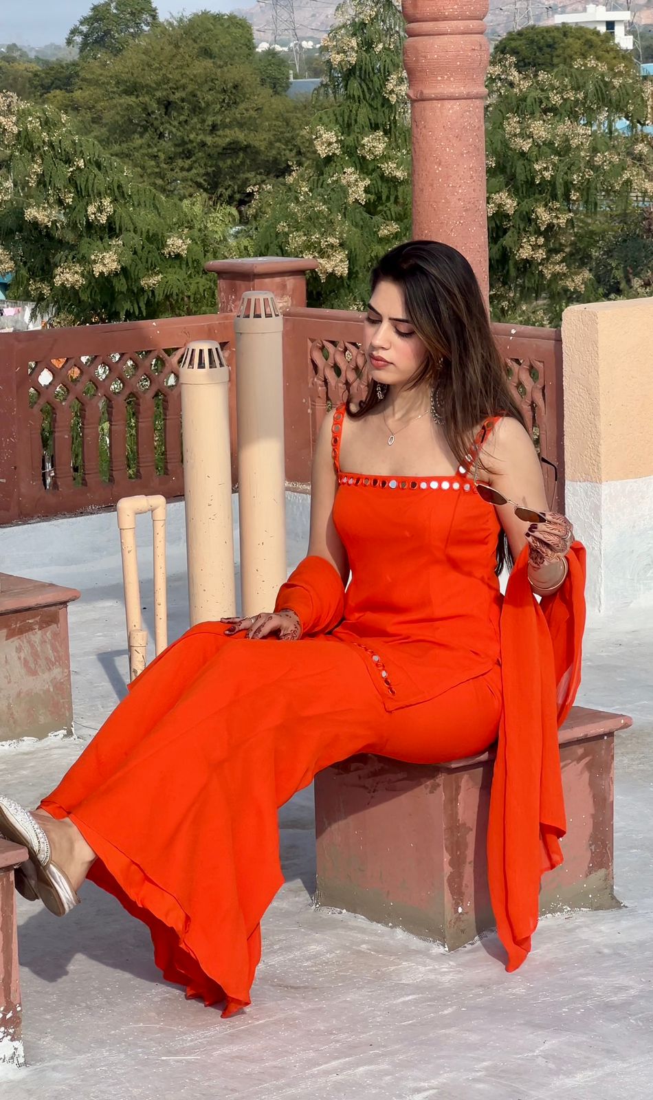 Naarangi Sharara Set