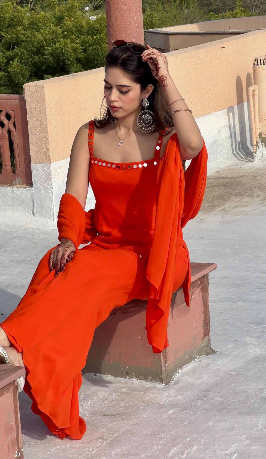 Naarangi Sharara Set