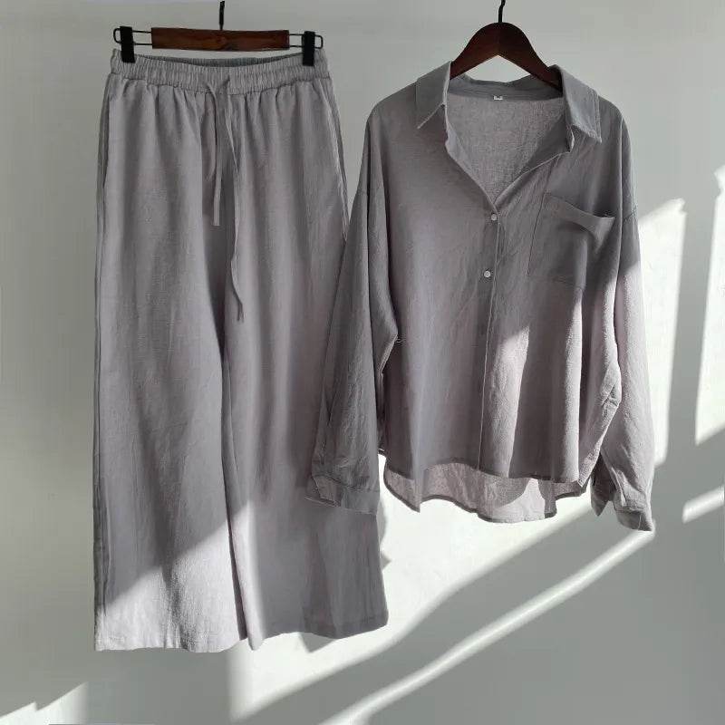 The Linen Coord Set - Pink - That Gal