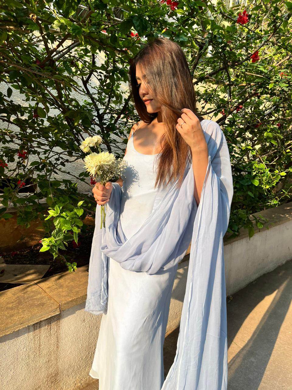 Zoya- Our Light blue georgette suit - That Gal