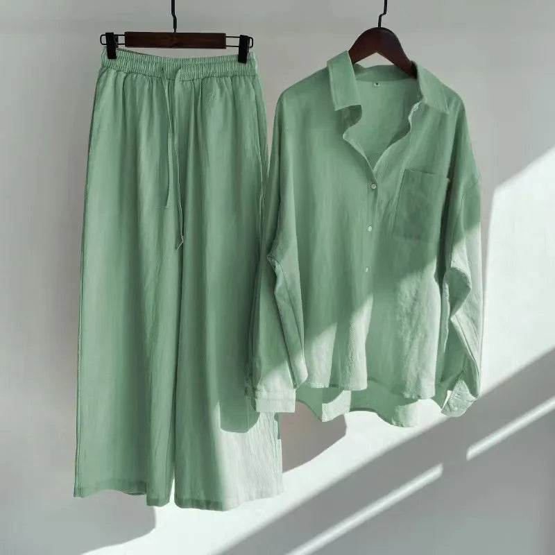 The Linen Coord Set - Ice Green - That Gal