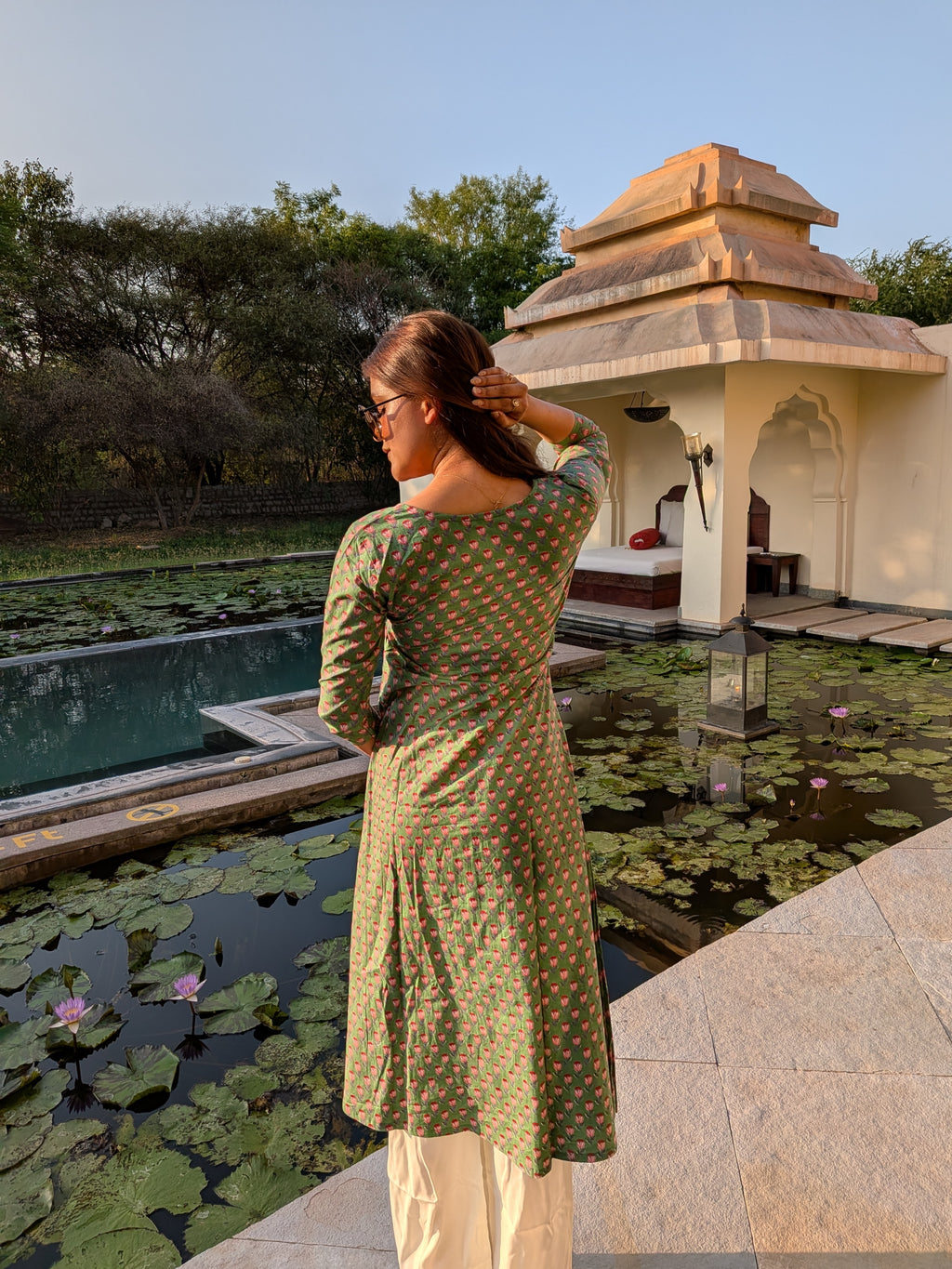 Tiya Angrakha Hand Printed Kurti