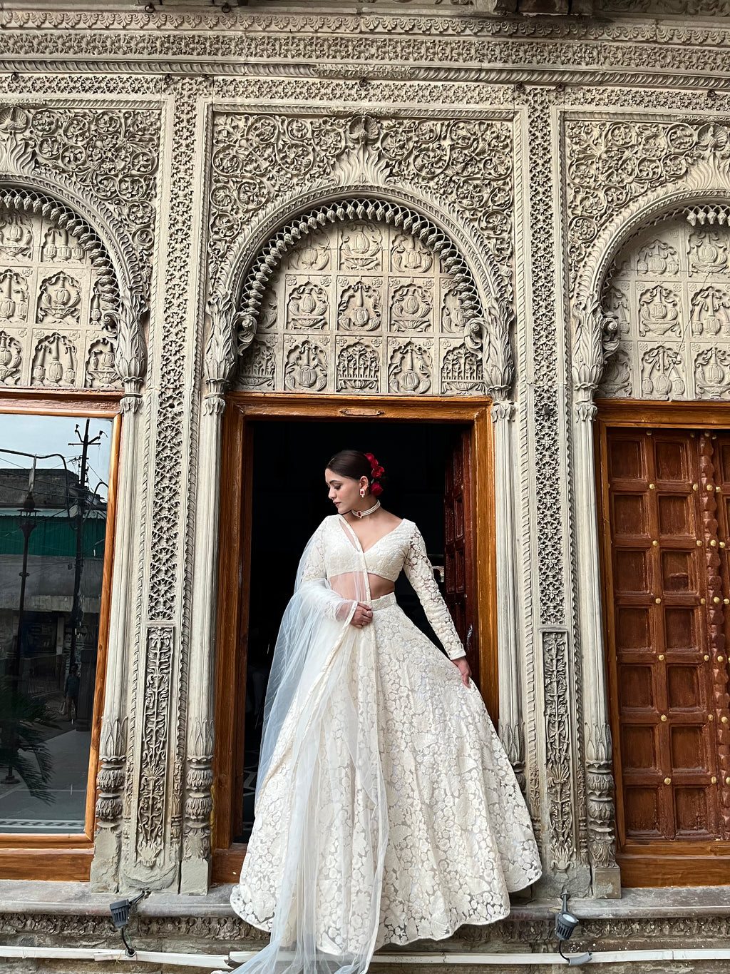 White Floral Lehenga - That Gal