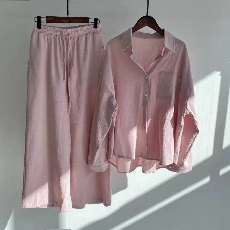The Linen Coord Set - Pink - That Gal