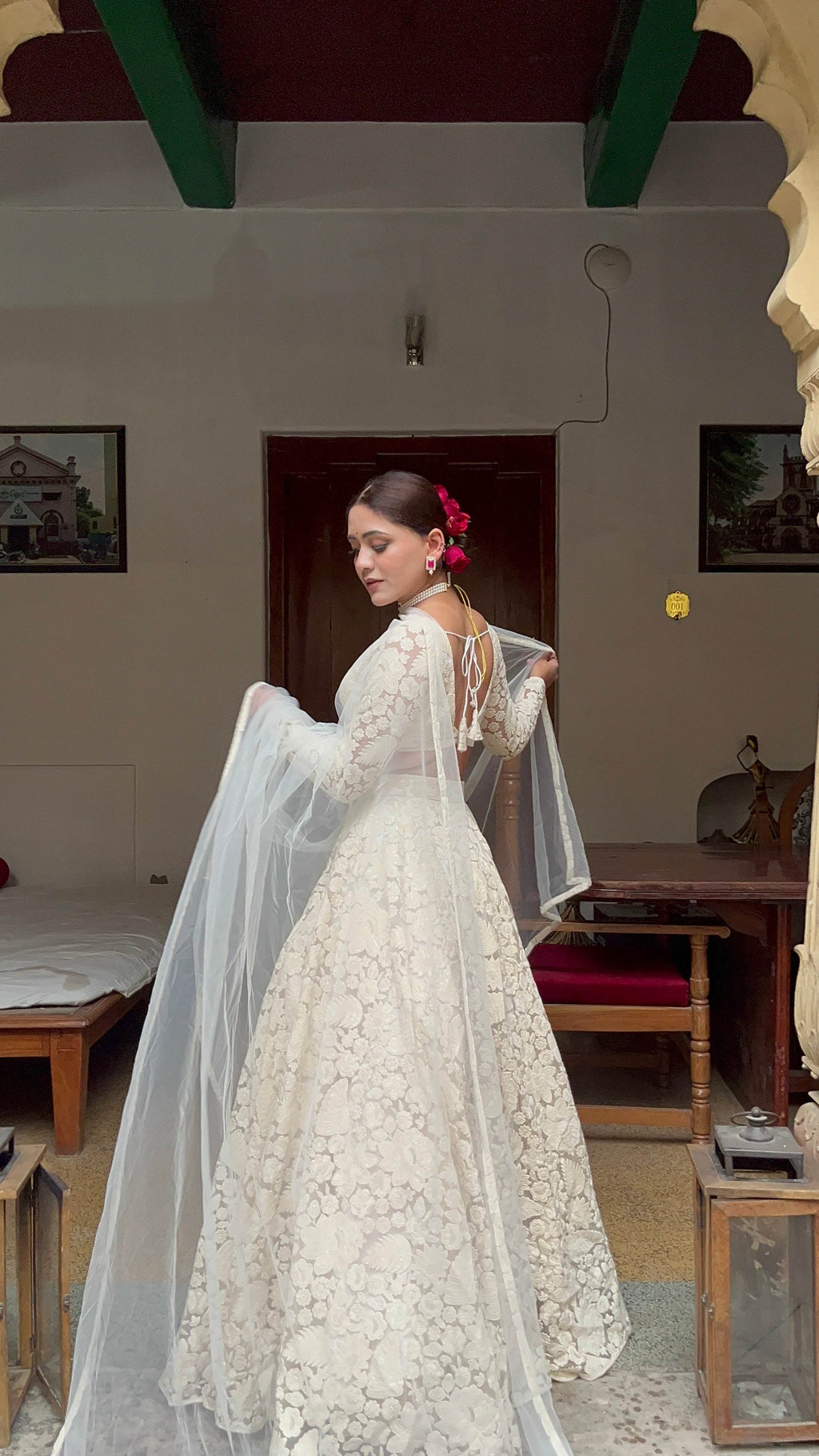 White Floral Lehenga - That Gal