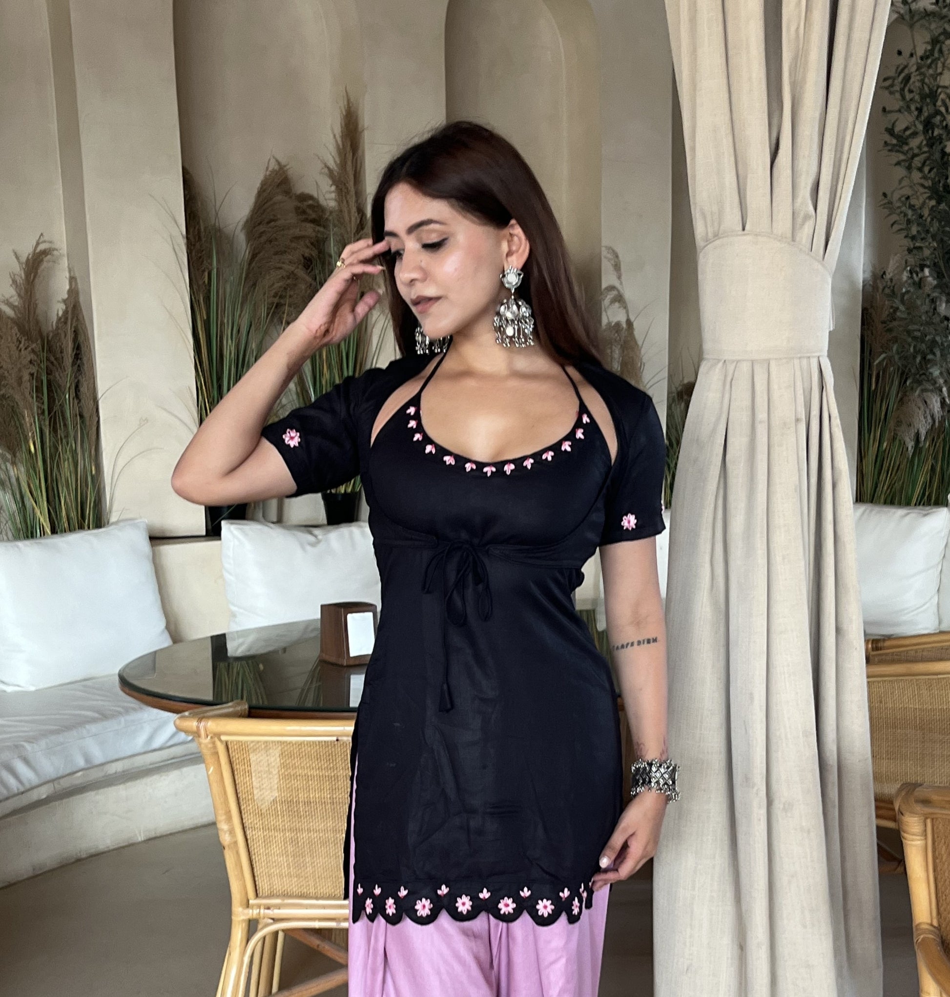 Shamaa Hand Embroidered Convertible Kurti