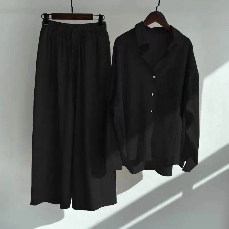 The Linen Coord Set - Black - That Gal