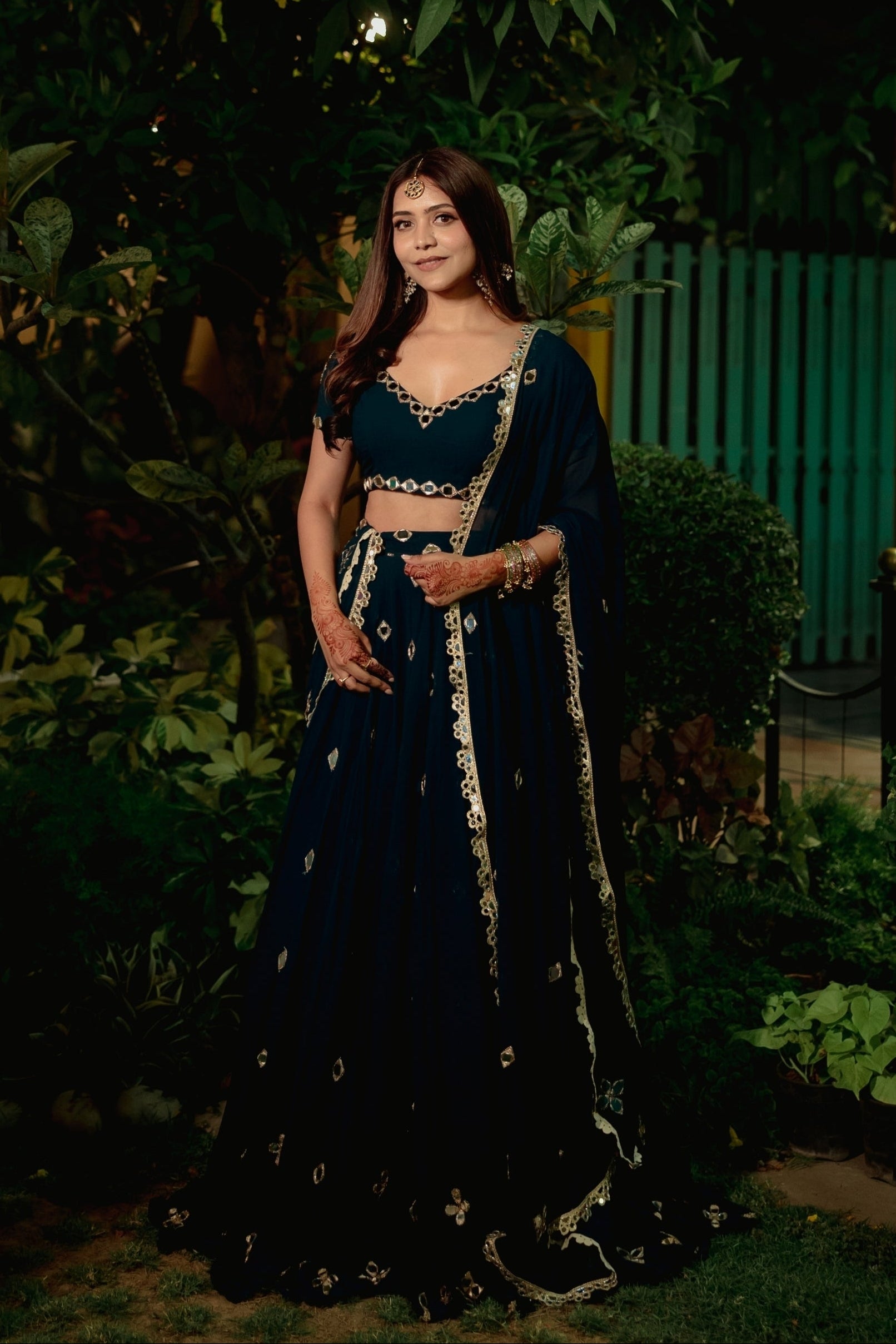 Natasha Mirror Work Lehenga Set